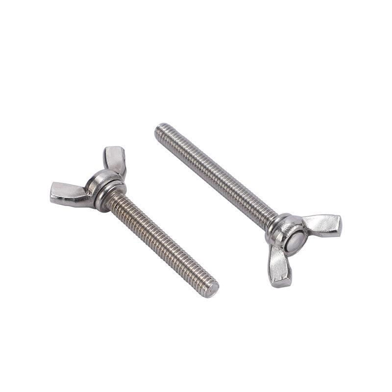 304 Stainless Steel M6 Wing Screw, Butterfly Hand-Tightening with Yuanbao Sheep Horn Design