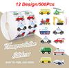 100-500 Pièces Autocollants Véhicules de Transport Dessin Animé Anniversaire Mariage Fête Étiquette d'Emballage Cadeau Scrapbook Papeterie Autocollants