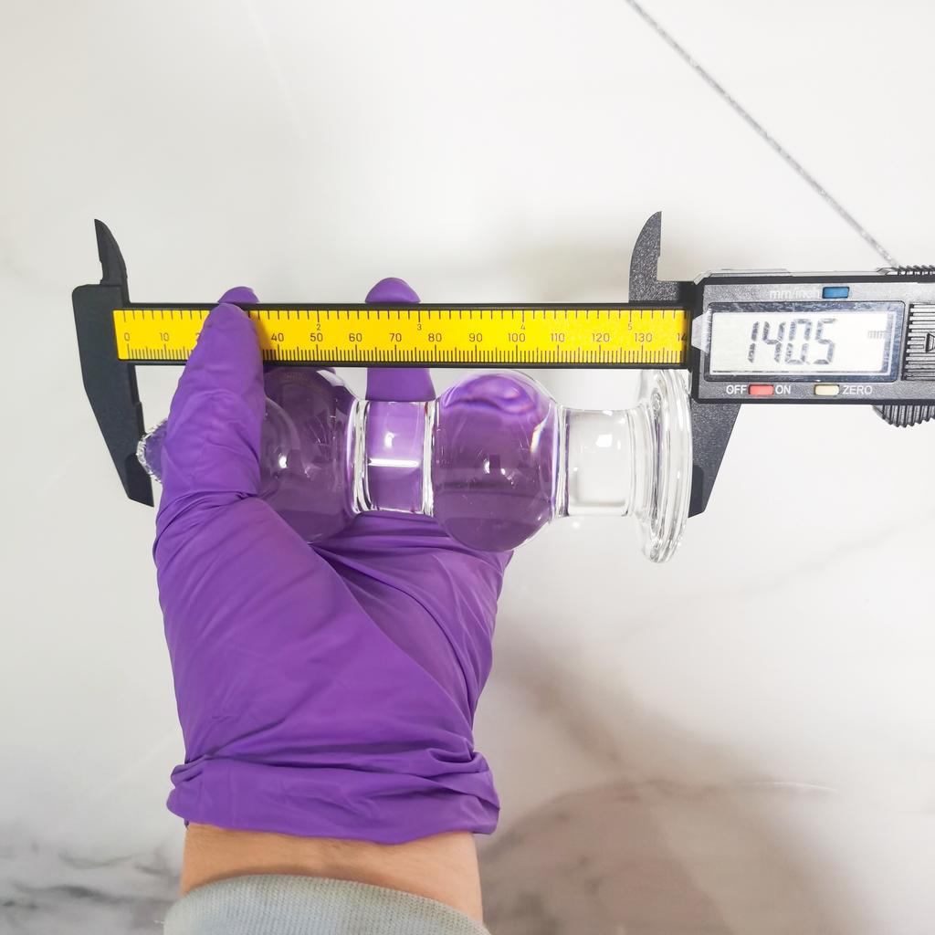 VaHppy Clear Glass Anal Plugs SM  Sex Toys 14*4.5cm 320g Masturbators For Gay Girls Anal Massage Extension Tools Adult Games