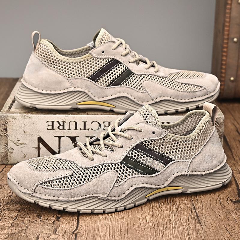 

Summer men s shoes new mesh shoes men s breathable large size mesh men s casual sports shoes 47 песочный