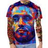 Summer Round Neck 3D Art Print Top Fashionable Casual Short Sleeved Men's T-shirts