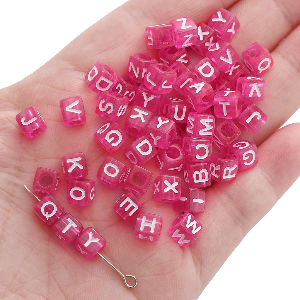 Handmade Bracelet Beads Acrylic Numbers English Letters Beads Handmade DIY Sets of Children's Beads Jewelry Accessories Loose Beads Square Beads