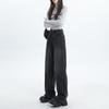 American retro high-waisted wide-leg jeans women's autumn new loose and thin straight drape floor pants