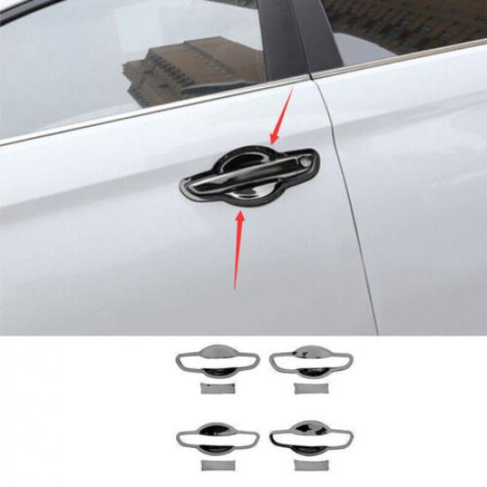 Titanium Black Outside Door Bowl Cup Cover Trim 8X For Hyundai Elantra 2017-