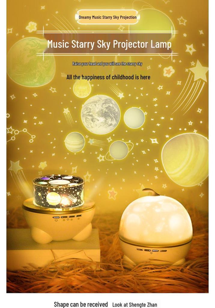 Adorable Starry Sky Night Light Projector for Kids - Seven-Color Rechargeable Atmosphere Lamp