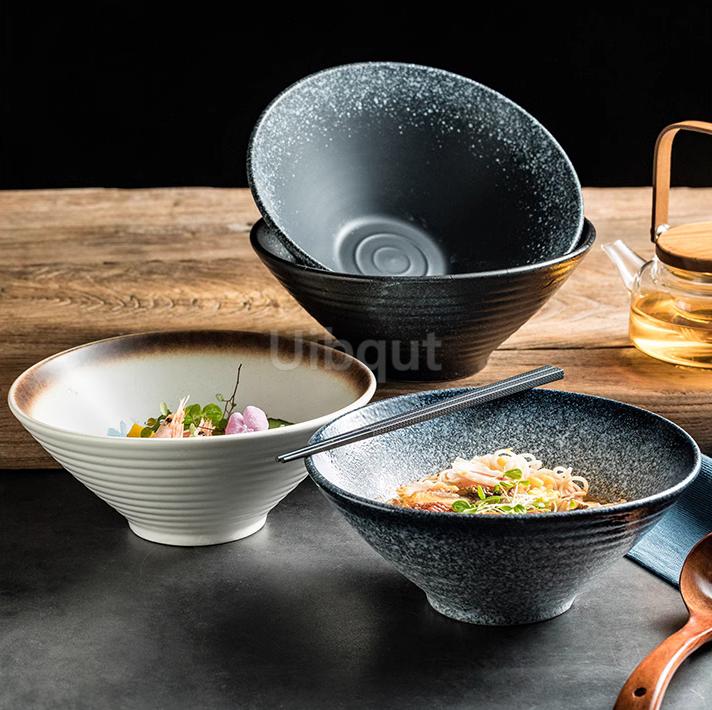 Japanese Noodles bowl restaurant household Spicy large big capacity ceramic soup dumpling bowl Wonton Italian pasta noodles bowl