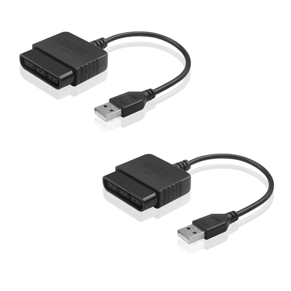 YFFSFDC PS2 to Controller Generic PS2 Controller to USB Adapter Converter for PlayStation and 3 of PS3/PC Adapter, PS2, PS3, 2, (Set 2)