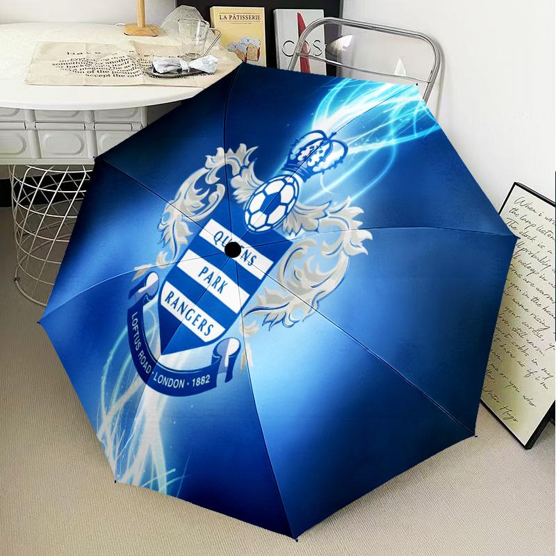 Queens Rangers Football Automatic Folding Umbrella - 8-Rib Travel Umbrella with Auto Open/Close & Portable Gifts for Holidays or Birthdays
