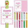 48 Pieces Valentine'S Day Gifts Rulers And Cards Bulk 12 Styles Colorful Valentine Accessories For Party Favors Supplies Classro