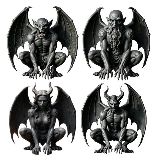 Indoor Table Ornaments Resin Gargoyle Statue, Medieval Gothic Sculpture, Artistic Horror Tabletop Figurines for Living Room Decorative Craft