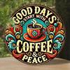 Parker Vintage Tin Metal Sign Wall Decor  Retro Good Days Start with Coffee  Peace Aluminum Sign for Home Bar Cafe Man Cave