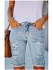 European Summer Tassel Ripped Skinny Cropped Jeans - Women's Mid-Waist Fashion