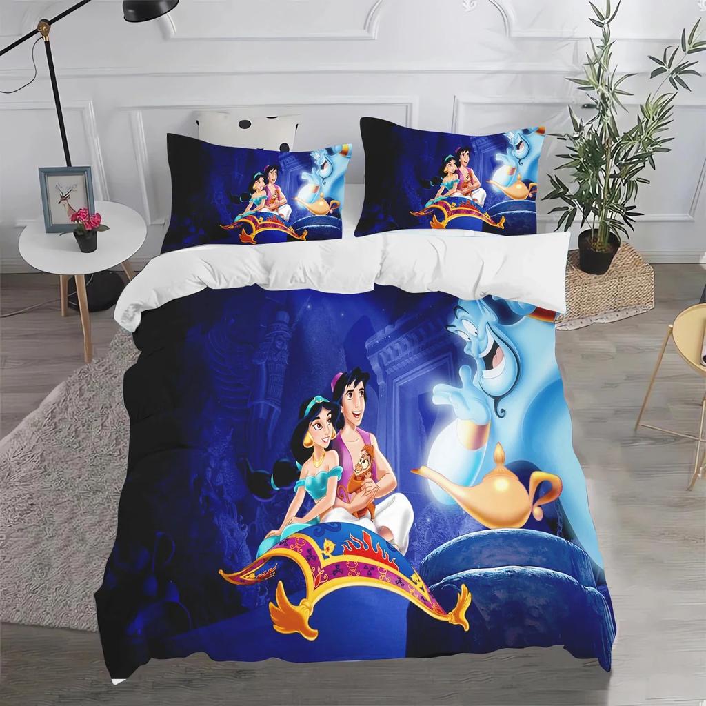Mythical Stories Bedding Sets, Aladdin Cartoon 3D Digital Print Twin Queen Comforter Sets, Boys and Girls, Christmas Duvet Cover