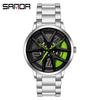 Classic Men's Quartz Watch - Car Wheel Style, Steel Band, Trendy & Casual