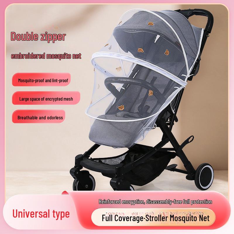 

Універсальний москітний чохол-сітка на дитячий візок на блискавці One Size