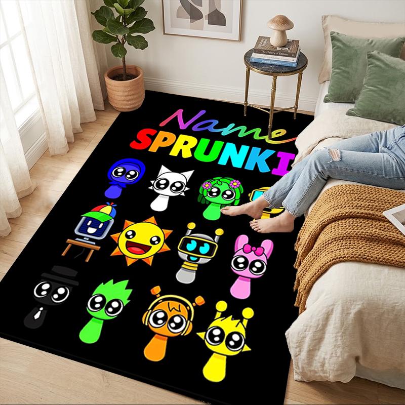 Custom Name Colorful Faces Living Room Non-Slip Area Rug Soft Carpet for Bedroom Kids Playroom Sofa Office Home Decor Doormat