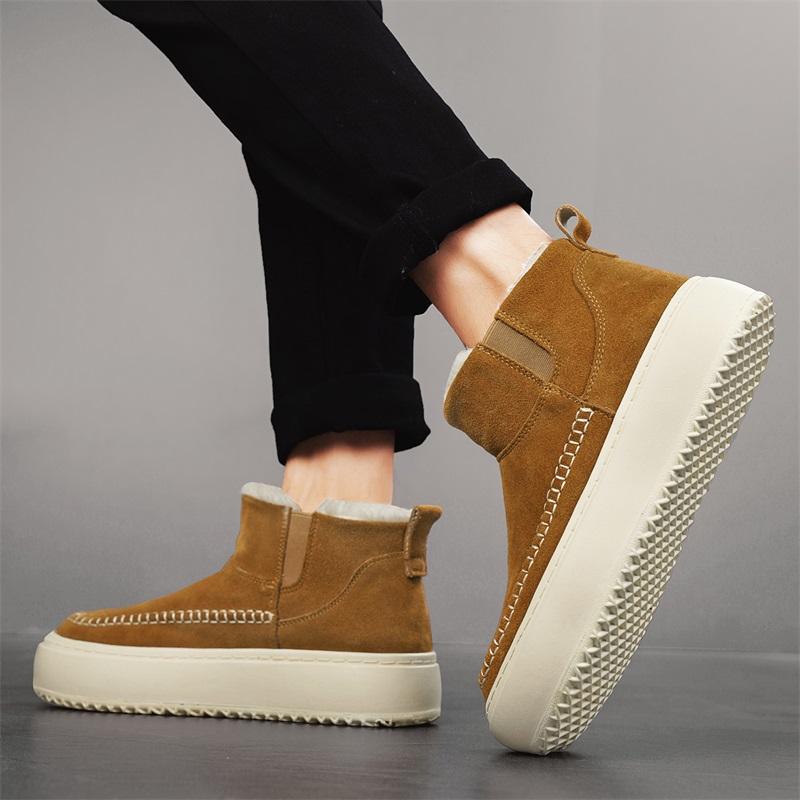 Invierno Nuevo Algodón de Suela Gruesa Cálido Casual Zapatos de Algodón para Hombre, Ligeros y Cómodos Deportivos de Caña Alta Zapatos de Algodón 39-44