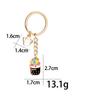 Womens Succulent Potted Plant Keychain Beach Style Hat Garden Succulent Cactus Plant Keychain Zinc Alloy Oil Drop Pendant Gift
