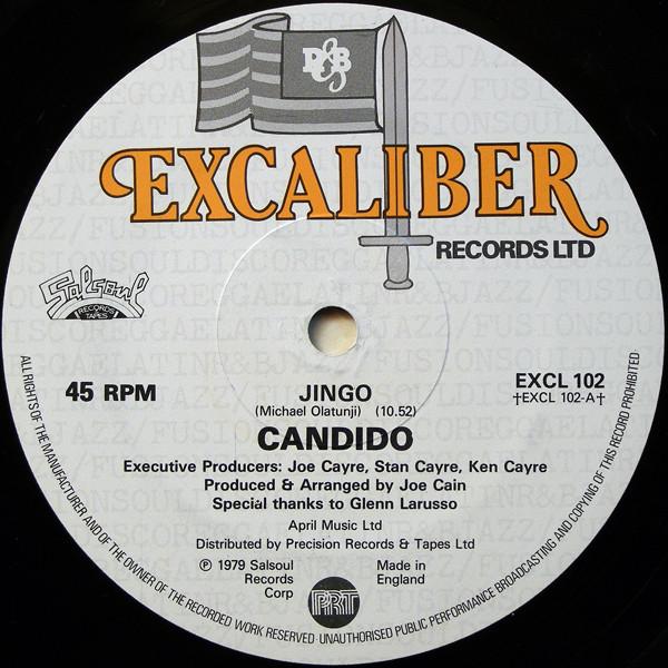 

12inch Record CANDIDO Jingo EXCL102 Excaliber Recor 1981 UK Dance Electronica Used
