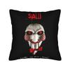 Bedruckte Säge-Jigsaw-Horrorfilm-Kissenbezug Polyester-Kissenbezug Dekoration Halloween Gothic-Kissenbezug Bezug Stuhl Reißverschluss