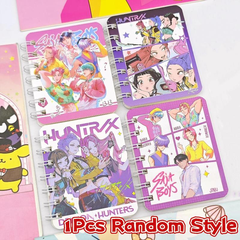 1/3Pcs Kpop Demon Hunters Mini Coil Notebooks For Students Anime Cartoon Kawaii Journal Notebook Fashion Record Notepad Gifts