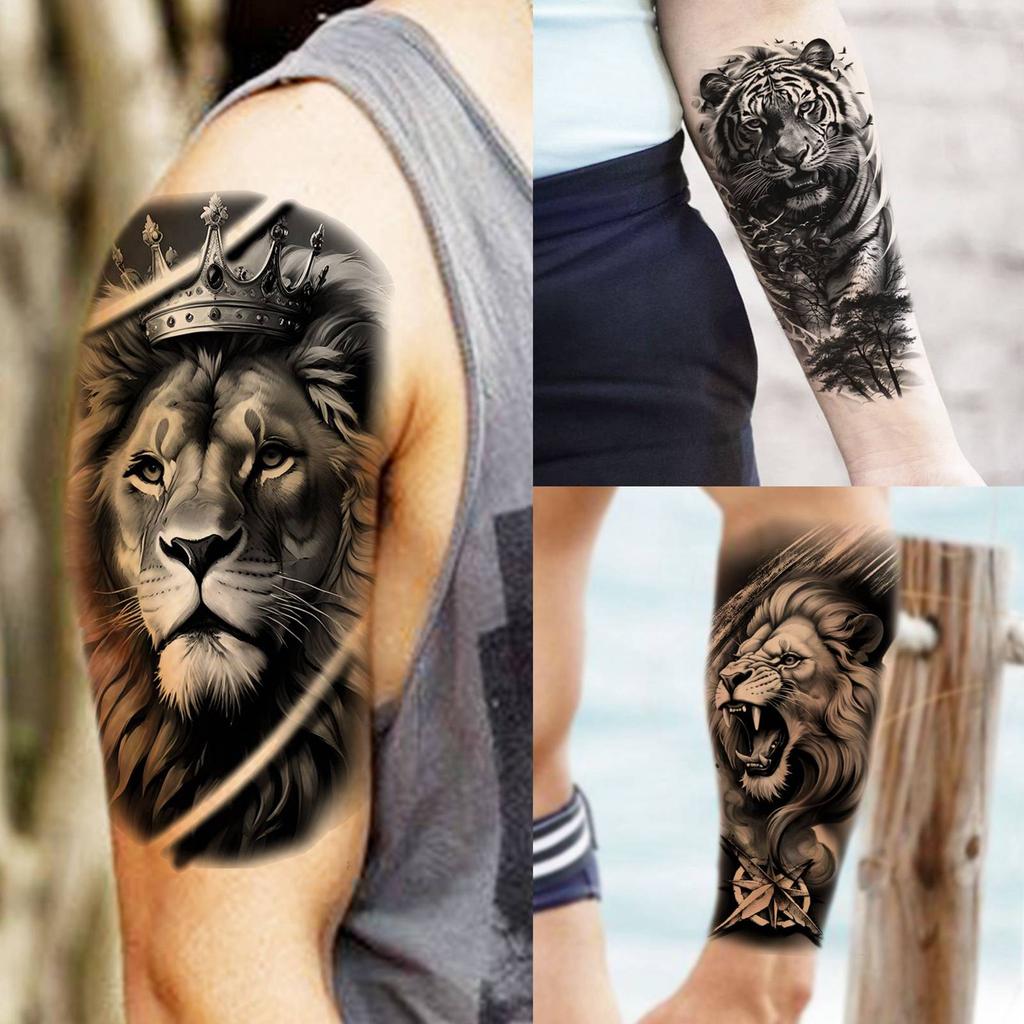 73 Fogli Tatuaggi Temporanei Dei Zeus Gesù Per Uomini Donne Impermeabili Realistici Leone Tigre Aquila Tatuaggio Finto Adesivo Lunga Durata