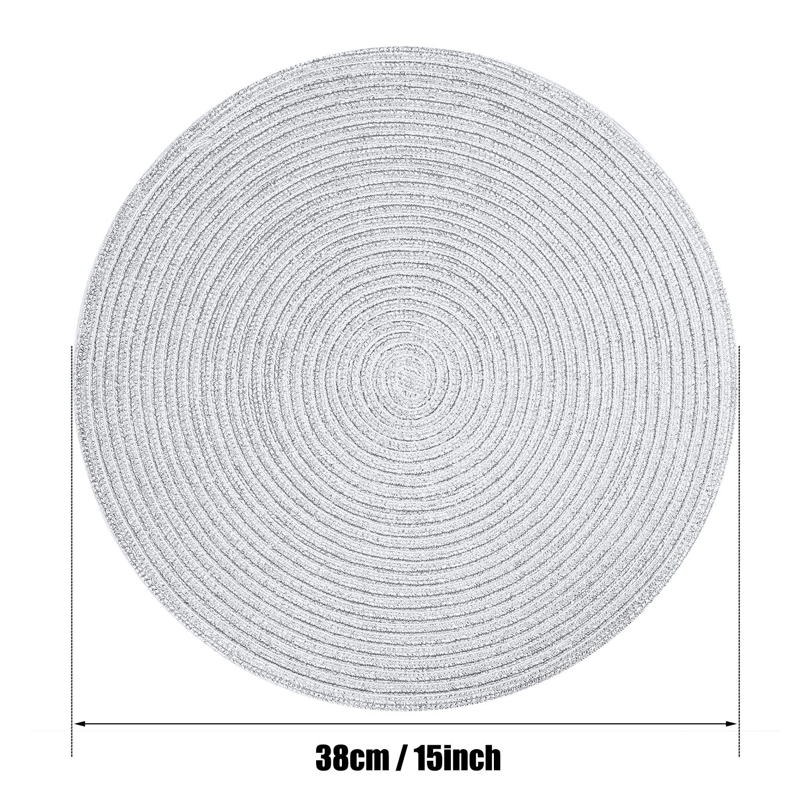 

Набор из 6 круглых салфеток из рами 36см/38см, плетеные подставки, моющиеся, нескользящие, кухонная столовая посуда, подставки под тарелки, подставки под чашки Round