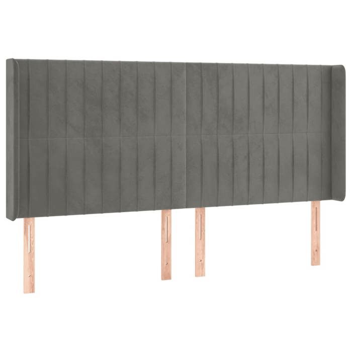 VidaXL LED Headboard Bedroom Furniture Double Bed Accessory Head of Bed Frame Interior Light Grey 3124352