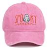 Halloween Ghost Embroidered Baseball Cap With Vintage Wash For Cosplay Fans