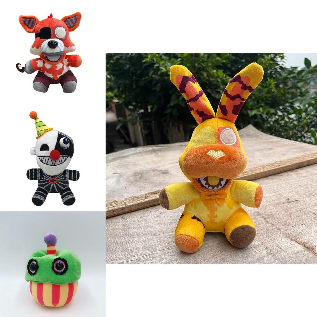 18cm Midnight Bear Plush Toy Red Fox Brown Bear Anime Game Collectible