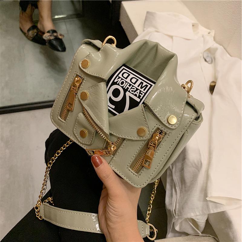 Uniform Bag Women's Bag 2025 New Soft Leather Clothes Bag Lapel Jacket Personalized Locomotive Bag Personalized Small Bag