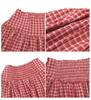 American Trendy Spicy Girl: Versatile Plaid Pleated Long Skirt + Strapless Plaid Umbrella Top