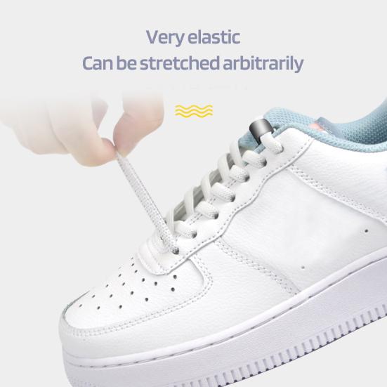 2Pcs Magnetic Shoelace Metal Buckle with 2 Elastic Shoelaces Lazy Kids Adults Sneakers