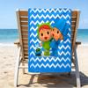 Ultra-Soft Beach Towel with Pocoyo Theme,Ideal for Pool - Camping, Diving - Perfect Travel Essential, Vibrant Beach Towel.
