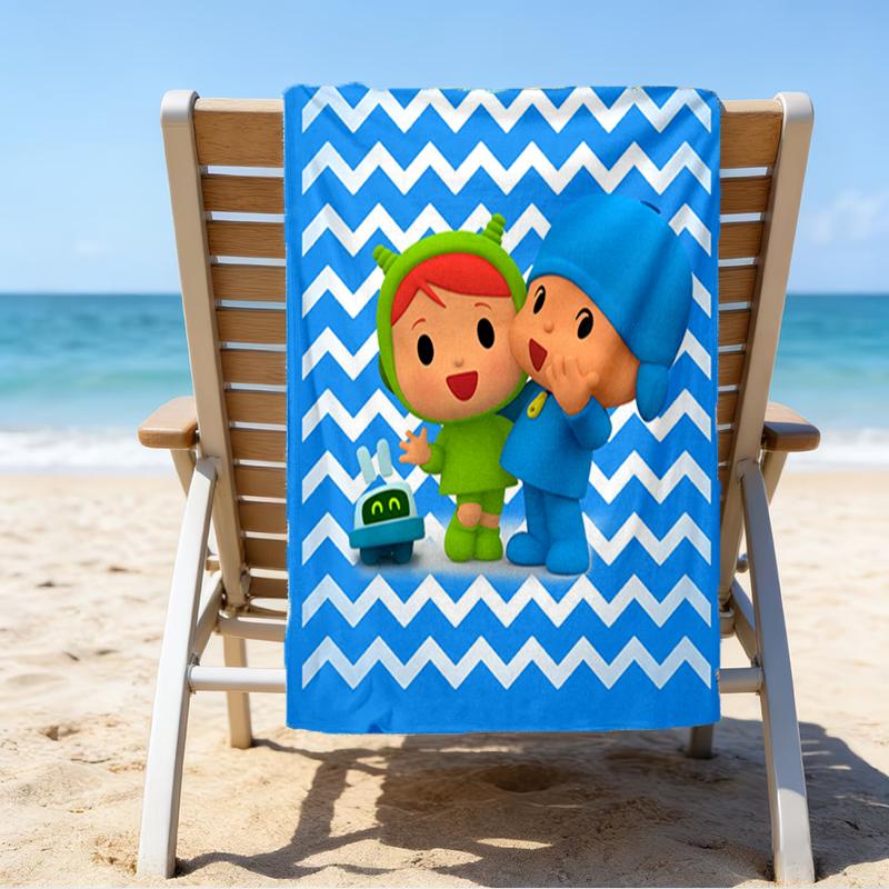 Ultra-Soft Beach Towel with Pocoyo Theme,Ideal for Pool - Camping, Diving - Perfect Travel Essential, Vibrant Beach Towel.