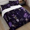 Purple Bedding Set Paris Eiffel Tower Lavender Print Cozy Duvet Cover King Queen Twin Size Birthday Gift for Adult Bedroom Decor