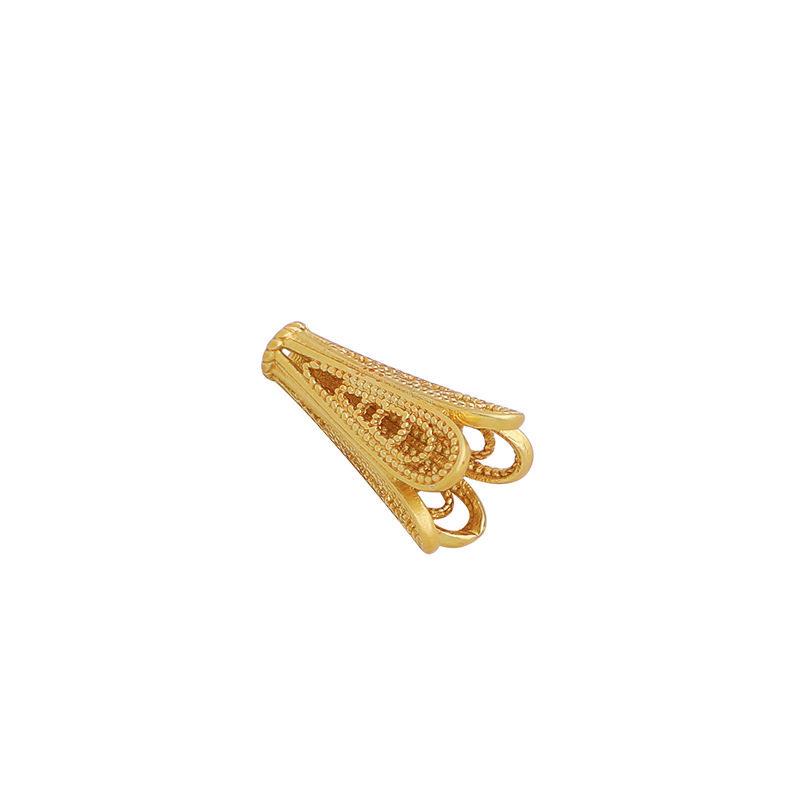 Gold-Plated Trumpet Flower Tassel Jewelry Bead Base for DIY Crafts