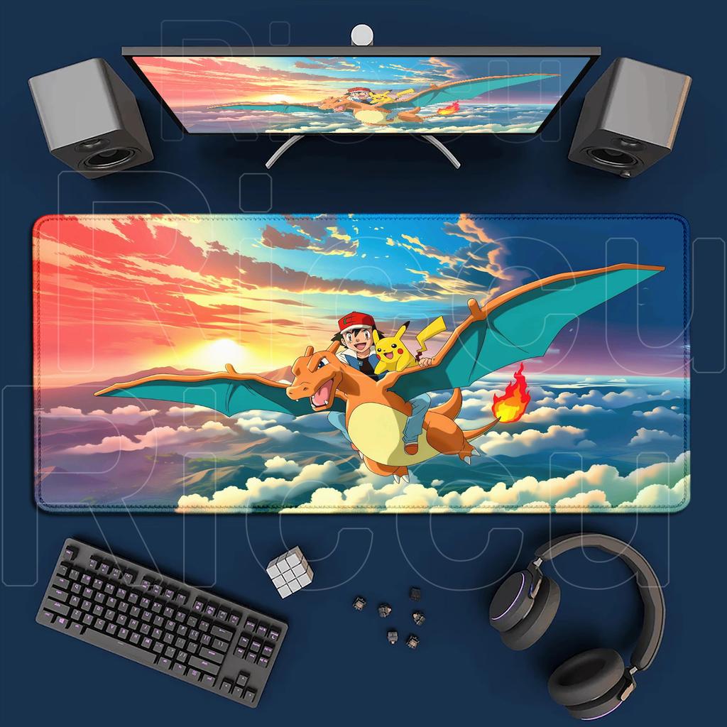 New Cool Wallpaper P-Pokemons Charizard Mouse Pad Anime Gaming Accessories Large Carpet PC Computer XXL Laptop Keyboard Desk Mat