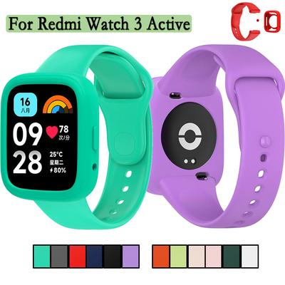 Για Redmi Watch 3 Active Λουράκι 2 σε 1 Λουράκι Ρολογιού + Θήκη Μαλακή Σιλικόνη Ξεχωριστό Σετ Βραχιολιού Αξεσουάρ Ρολογιού