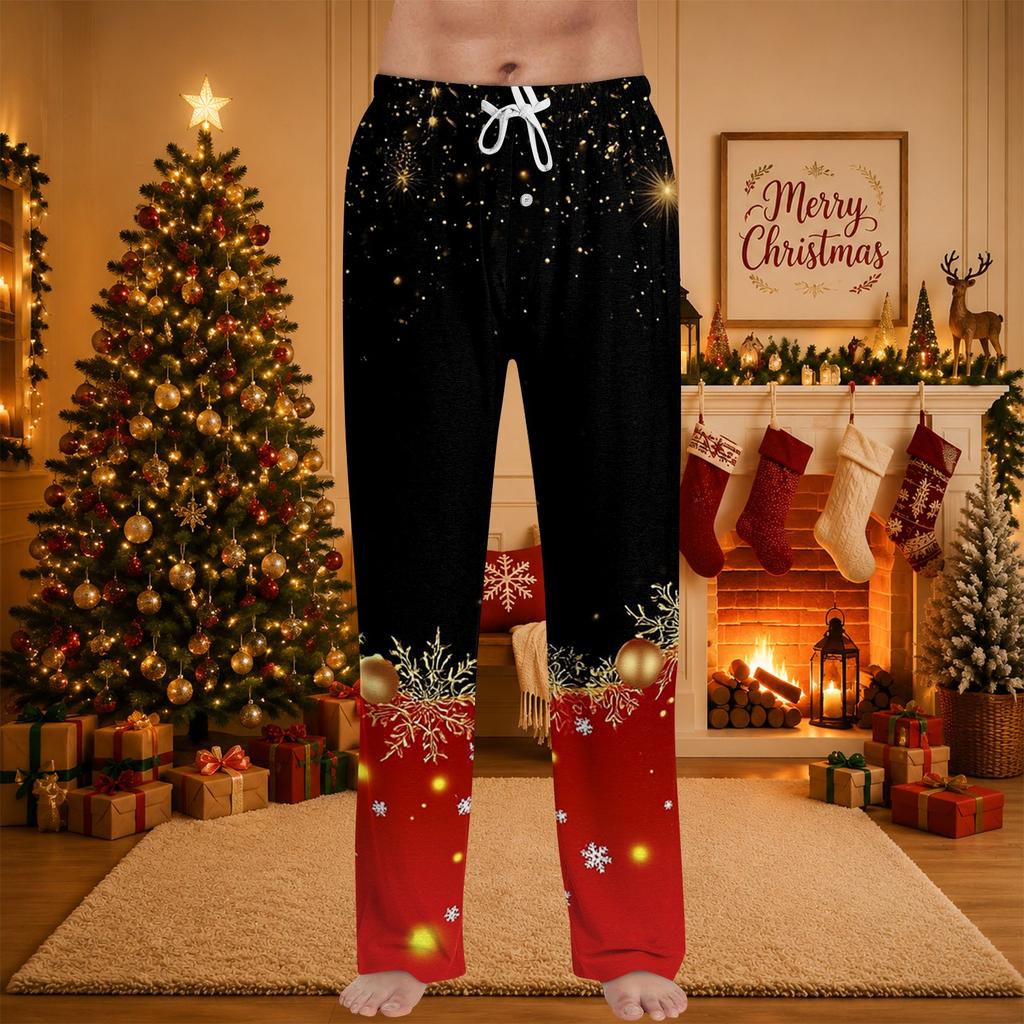 Men's Christmas Print Pajama Pants for Casual Sleepwear