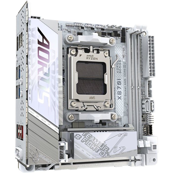 Motherboard - GIGABYTE - X870I AORUS PRO ICE - Mini-ITX Form Factor - AMD X870 Chipset - DDR5 & PCIe 5.0 - WiFi 7