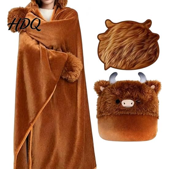 Comfortable Oversized Cape Animal Wearable Blanket Hoodie Adults Fleece Sweatshirt Winter Sleepwear Sleepwear Halloween Cosplay Costume Plush Hooded