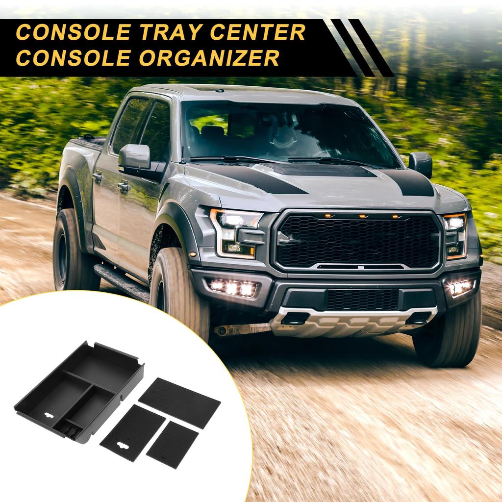 REPAIROCK Center Console Armrest Organizer Tray for Ford Armrest Insert Tray Storage ABS Black F-150 2011-2014, Box,