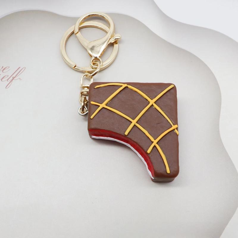 1Pcs Cute Ice Cream Keychain Mini Simulation Chocolate Pendant Versatile Bag Charm For Daily Decoration