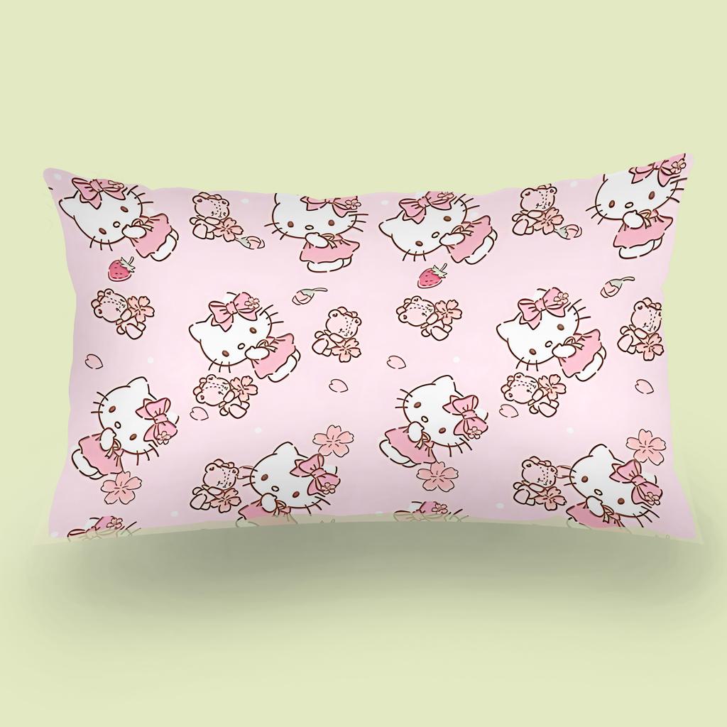 Cartoon cute Hello Kitty Pillow Covers Cartoon Sofa Decorative Home Double-sided Printing Short Plush Cute Cushion Cover