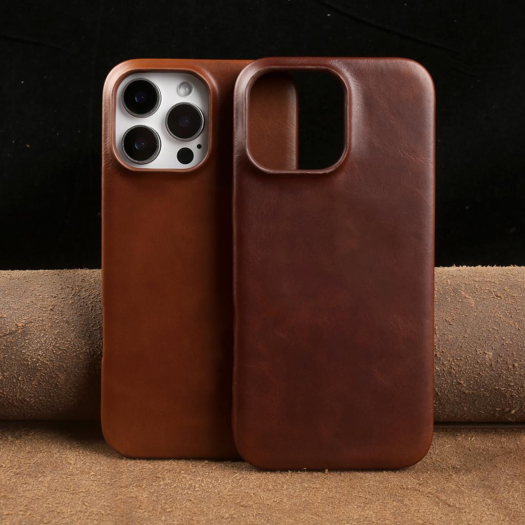Retro For Iphone 16 Pro Max 15pro 14 13 11 Case Luxury Genuine Leather Cases for Iphone15 Vintage Back Cover Phone Cases Fundas