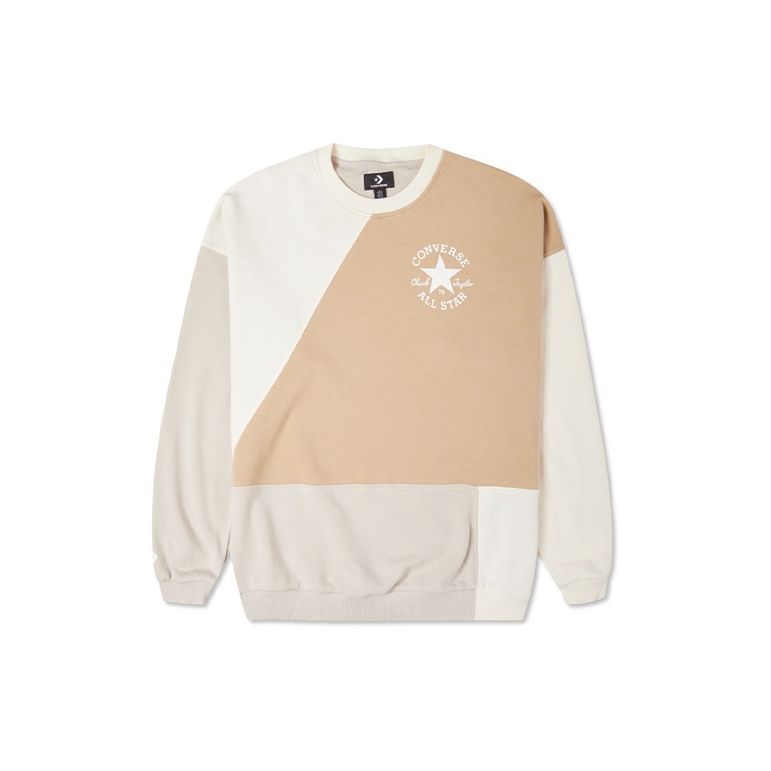 

Толстовка с круглым вырезом Converse Color-Block Женские топы Коричневый 10022964-A01