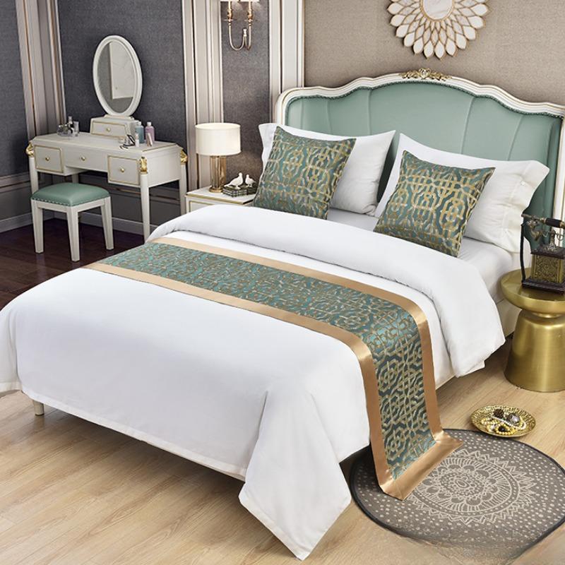 Simple Modern Household Bed Flag New Wedding Bedroom Hotel Bed Bed Runner Patterned Bed Tail Scarf Bed Cover