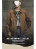Herren Vintage Braune Ungewachste Denim Jagdjacke - Retro Herbst Arbeitskleidung, Lockerer und Trendiger Stil