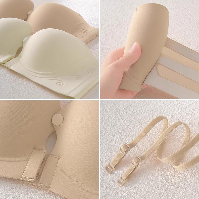 Push Up Straless Bra Women Front Closure Bras Sexy Underwear Soft Wireless Brassiere Non-Slip Bralette Solid Color Ladies Lingerie